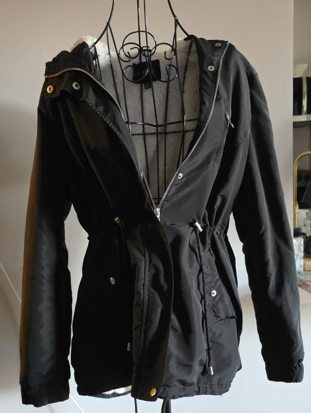 Ambiance Black Utility Drawstring Jacket